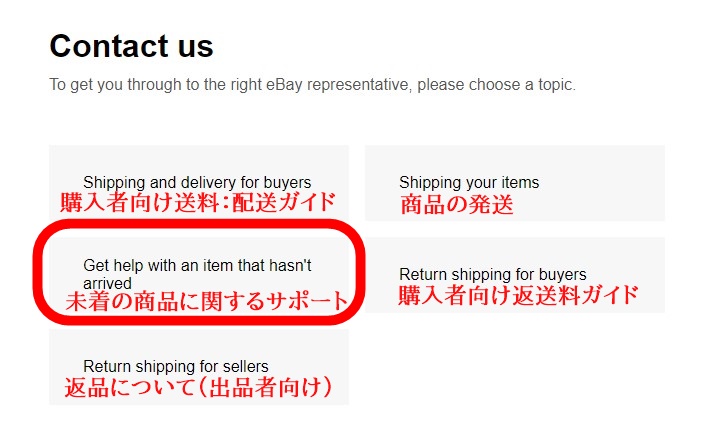 eBayの連絡方法